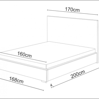 Manželská posteľ 160x200 FLEK 2 - čierna