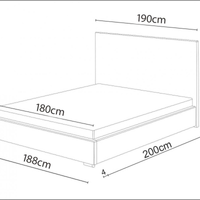 Manželská posteľ 180x200 FLEK 2 - žlto-zelená