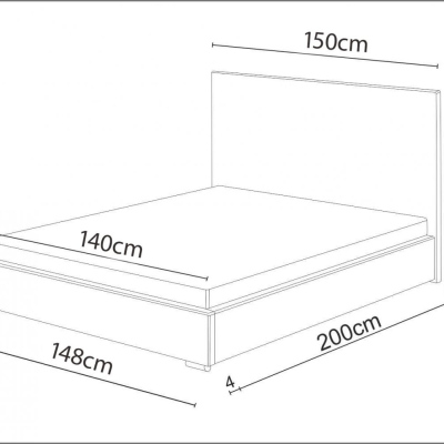 Manželská posteľ 140x200 FLEK 2 - žltá