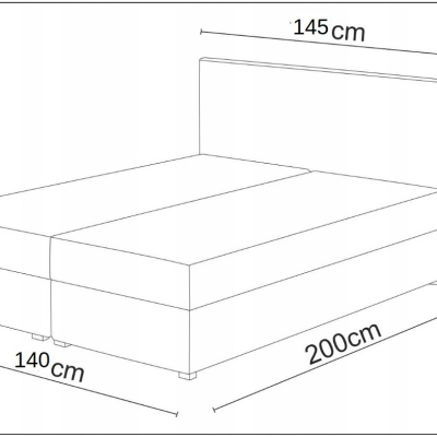 Manželská posteľ z ekokože s úložným priestorom 140x200 LUDMILA - biela / sivá