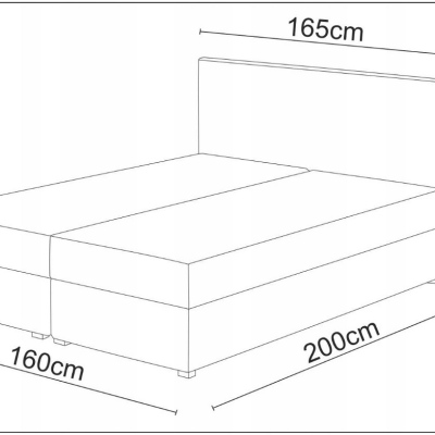 Manželská posteľ z ekokože s úložným priestorom 160x200 LUDMILA - čierna / sivá