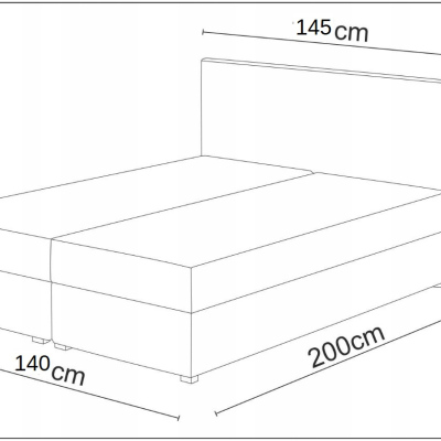 Čalúnená posteľ 140x200 KAUR 1 - svetlosivá