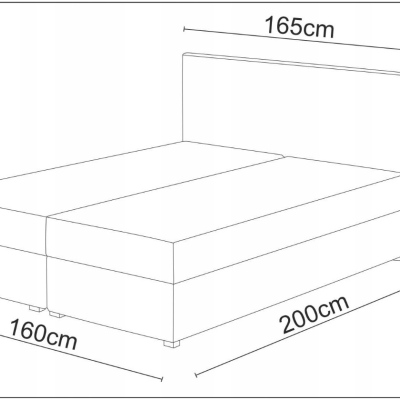 Čalúnená posteľ 160x200 KAUR 1 - červená