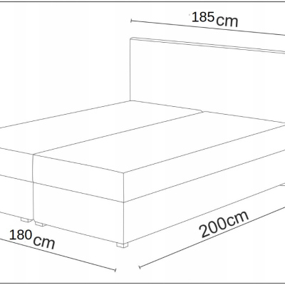 Čalúnená posteľ 180x200 KAUR 1 - čierna