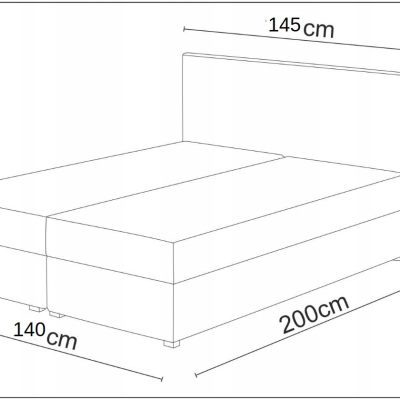 Manželská posteľ 140x200 HENIO - sivá