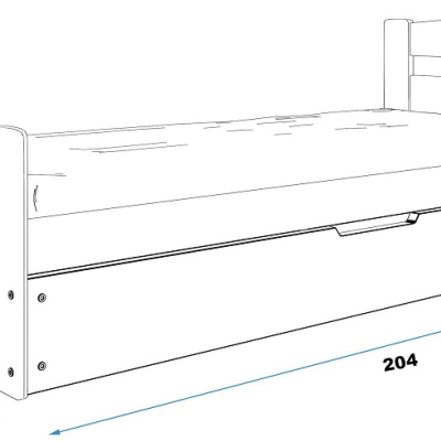 Detská posteľ s úložným priestorom bez matraca 90x200 LYDIE - borovica