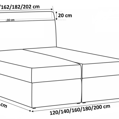 Dizajnová posteľ Elyan s úložným priestorom béžová eko koža 200 x 200 + topper zdarma