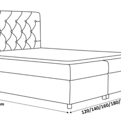 Čalúnená manželská posteľ Diana šedá 180 + Topper zdarma