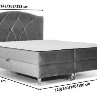 Kontinentálna posteľ 180x200 BENITA - čierna + topper ZDARMA