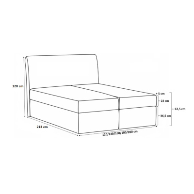 Čalúnená posteľ Gery hnedá 160 + topper zadarmo