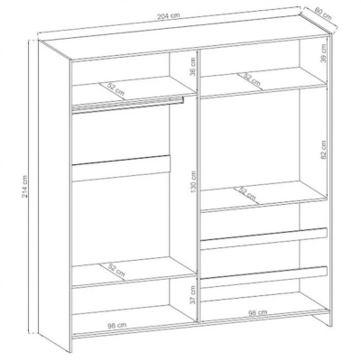 TV skriňa 200 cm MARKEL - grafit