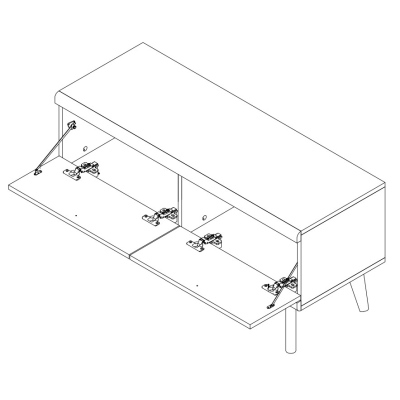 Televízny stolík 107 cm PAVLIS - dub riviera / biely