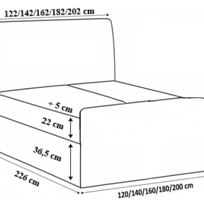 Čalúnená posteľ Maxim 160x200, béžová eko koža + TOPPER