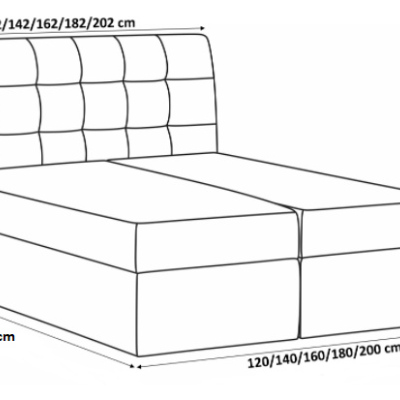 Kontinentálna posteľ 120x200 MARGITA - hnedá + topper ZDARMA