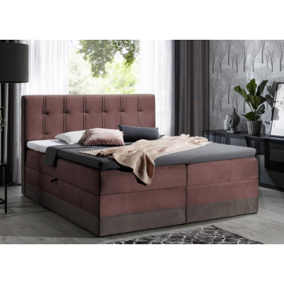 Čalúnená posteľ boxspring 140x200 MARYLIN - červená + topper ZDARMA