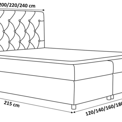 Elegantná čalúnená posteľ 140x200 MAXIMO - modrá + topper ZDARMA