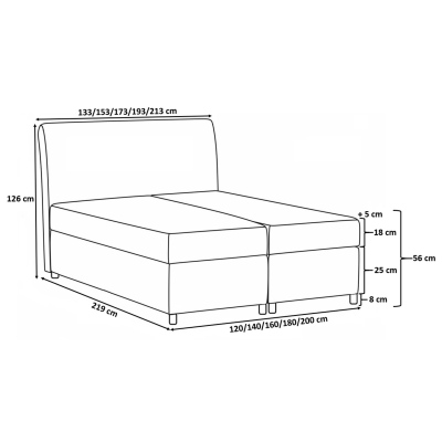 Čalúnená posteľ 160x200 PILAR - ružová + topper ZDARMA