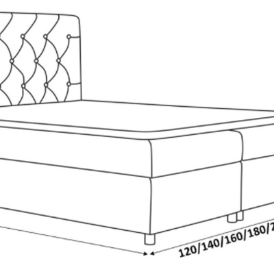 Čalúnená posteľ s úložným priestorom VIVIEN - 120x200, sivá + topper zdarma