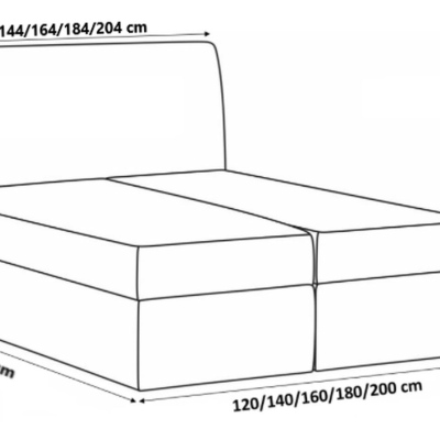 Elegantná kontinentálna posteľ 120x200 CARMEN - ružová 2 + topper ZDARMA