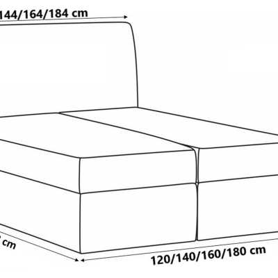 Boxspringová posteľ 180x200 IVANA 5 - modrá + topper ZDARMA