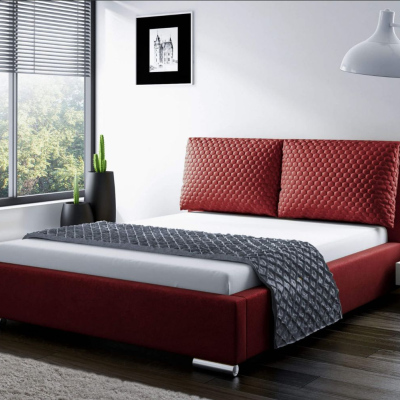 Praktická posteľ s vankúšmi 120x200 DUBAI - červená