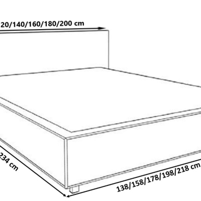 Čalúnená posteľ s chrómovými doplnkami 120x200 YVONNE - biela ekokoža