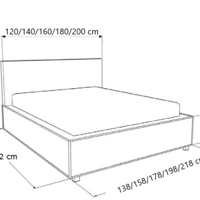 Čalúnená posteľ s úložným priestorom a osvetlením 120x200 LEXI - čierna ekokoža