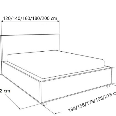 Čalúnená posteľ s úložným priestorom a osvetlením 200x200 LEXI - čierna ekokoža