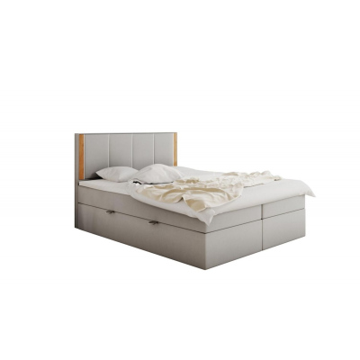 Čalúnená manželská posteľ s čelom 140x200 PURAM - svetlosivá