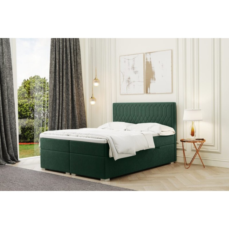 Posteľ boxspring FATIMA 140x200 - zelená