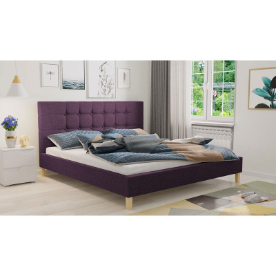 Čalúnená posteľ bez matraca 180x200 cm NEWARK - fialová