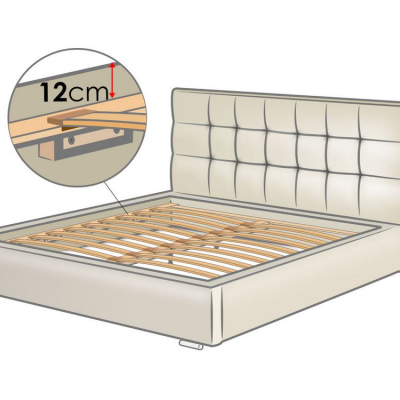 Posteľ s roštom a matracom 180x200 IRVINE 2 - biela ekokoža