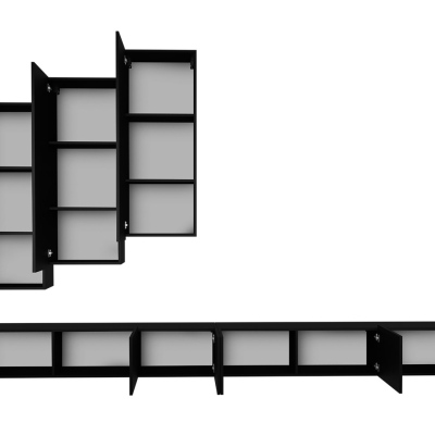 Obývacia stena CHEMUNG 17 - lesklá biela / lesklá čierna