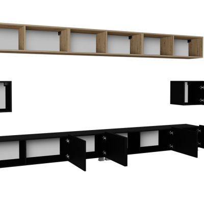 Obývacia stena CHEMUNG 31 - dub artisan / lesklá čierna