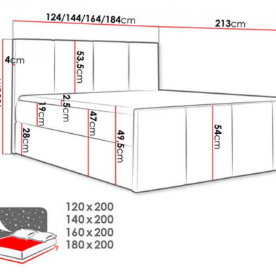 Posteľ s matracom a roštom LOLA - 160x200, žltá 2 + topper ZDARMA