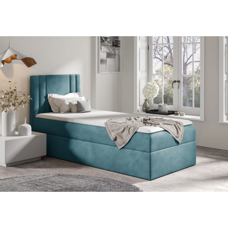 Boxspringová posteľ CELESTA MINI - 90x200, modrá + topper ZDARMA