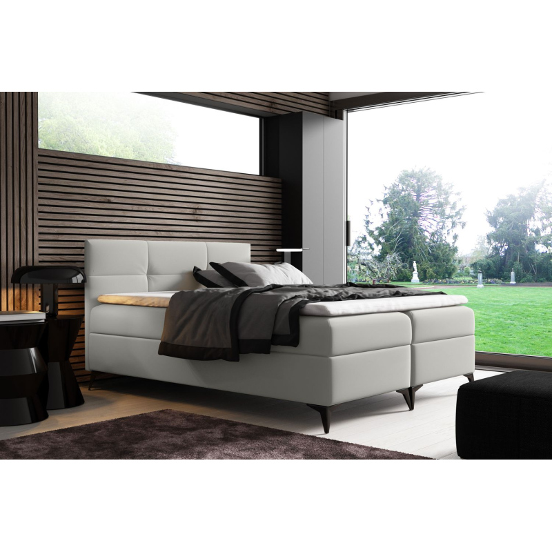 Elegantná posteľ FLOKI - 200x200, biela + topper ZDARMA