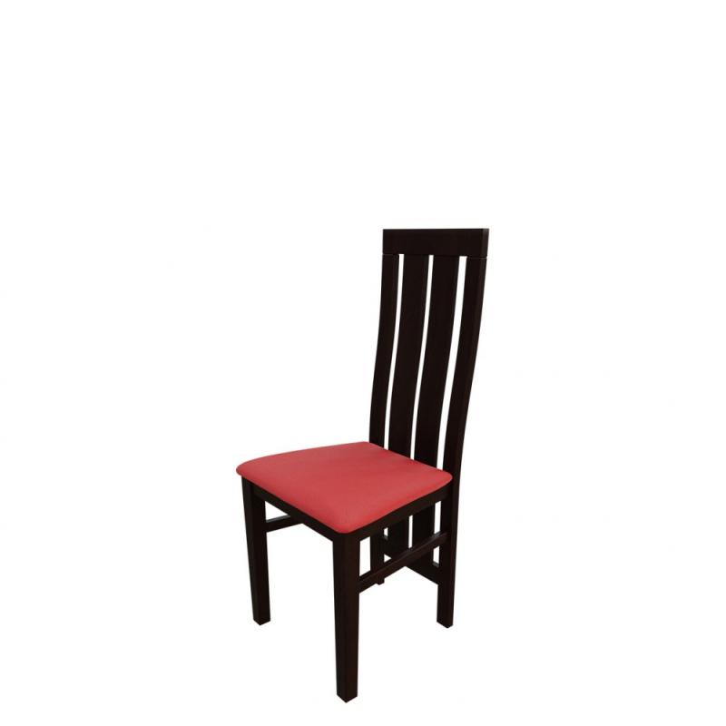 Jedálenská stolička MOVILE 42 - orech / červená ekokoža