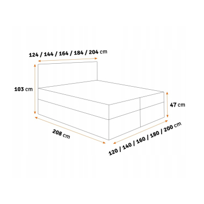 Manželská posteľ KVETA - 140x200, hnedá 2 + topper ZDARMA