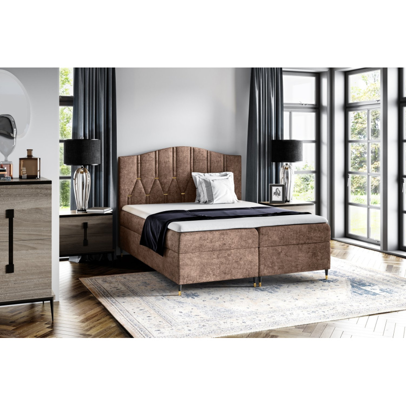 Kontinentálna posteľ OFRI - 160x200, hnedá + topper ZDARMA