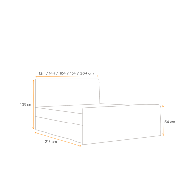 Čalúnená boxspringová posteľ IVANA 1 LUX - 160x200, ružová + topper ZDARMA