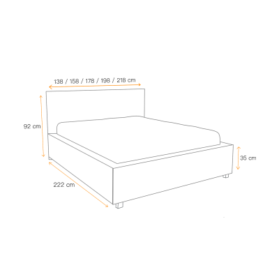 Jednolôžková posteľ TIBOR - 120x200, hnedá