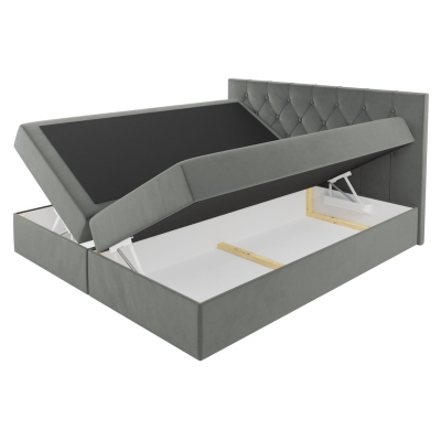 Posteľ boxspring TIBOR - 200x200, žltá + topper ZDARMA