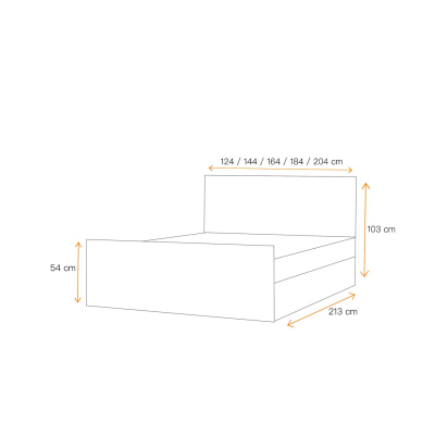 Čalúnená posteľ ZOE LUX - 200x200, čierna + topper ZDARMA