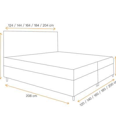 Boxspringová posteľ s úložným priestorom BRIGITA - 200x200, hnedá 2 + topper ZDARMA