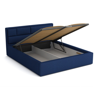 Jednolôžková posteľ s úložným priestorom a roštom 120x200 IVENDORF 2 - tmavá modrá