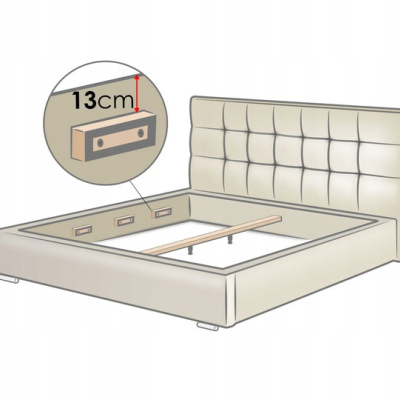 Manželská posteľ s úložným priestorom a roštom 140x200 IVENDORF 2 - čierna