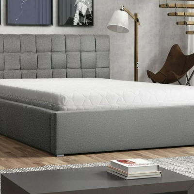 Čalúnená manželská posteľ s roštom 200x200 WARNOW 2 - svetlá šedá
