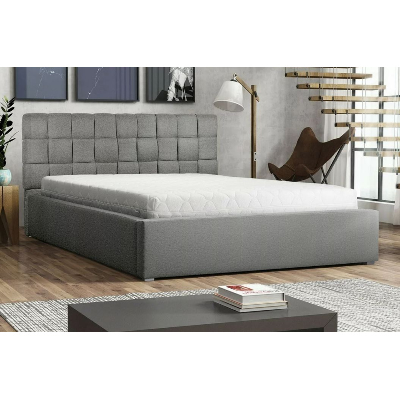Čalúnená manželská posteľ s roštom 200x200 WARNOW 2 - svetlá šedá