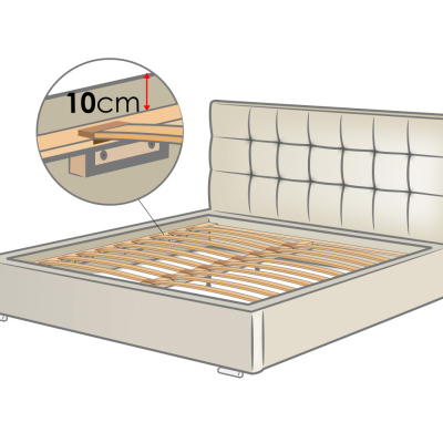 Manželská posteľ s roštom 140x200 PALIGEN 2 - béžová